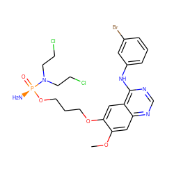 COc1cc2ncnc(Nc3cccc(Br)c3)c2cc1OCCCO[P@](N)(=O)N(CCCl)CCCl ZINC000207567612