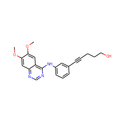 COc1cc2ncnc(Nc3cccc(C#CCCCO)c3)c2cc1OC ZINC000028951171