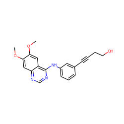 COc1cc2ncnc(Nc3cccc(C#CCCO)c3)c2cc1OC ZINC000028951167