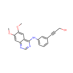 COc1cc2ncnc(Nc3cccc(C#CCO)c3)c2cc1OC ZINC000001892804