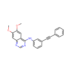 COc1cc2ncnc(Nc3cccc(C#Cc4ccccc4)c3)c2cc1OC ZINC000028951162