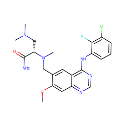 COc1cc2ncnc(Nc3cccc(Cl)c3F)c2cc1CN(C)[C@@H](CN(C)C)C(N)=O ZINC000034800033