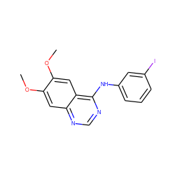 COc1cc2ncnc(Nc3cccc(I)c3)c2cc1OC ZINC000003815075