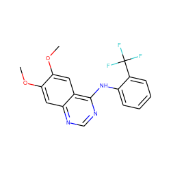 COc1cc2ncnc(Nc3ccccc3C(F)(F)F)c2cc1OC ZINC000095588440