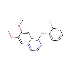 COc1cc2ncnc(Nc3ccccc3F)c2cc1OC ZINC000005610419