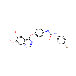 COc1cc2ncnc(Oc3ccc(NC(=O)Nc4ccc(Br)cc4)cc3)c2cc1OC ZINC000071317782