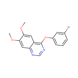 COc1cc2ncnc(Oc3cccc(Br)c3)c2cc1OC ZINC000026741252