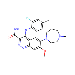 COc1cc2nnc(C(N)=O)c(Nc3ccc(C)cc3F)c2cc1N1CCCN(C)CC1 ZINC000096913690