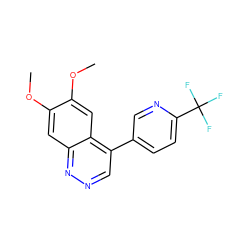 COc1cc2nncc(-c3ccc(C(F)(F)F)nc3)c2cc1OC ZINC000073298011