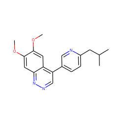 COc1cc2nncc(-c3ccc(CC(C)C)nc3)c2cc1OC ZINC000073295691