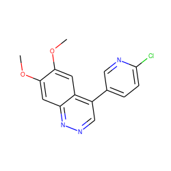 COc1cc2nncc(-c3ccc(Cl)nc3)c2cc1OC ZINC000073387107