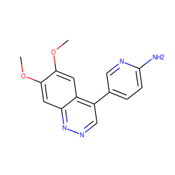 COc1cc2nncc(-c3ccc(N)nc3)c2cc1OC ZINC000073389708