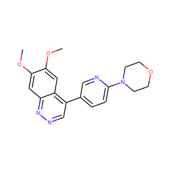 COc1cc2nncc(-c3ccc(N4CCOCC4)nc3)c2cc1OC ZINC000043171876