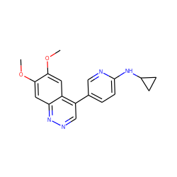 COc1cc2nncc(-c3ccc(NC4CC4)nc3)c2cc1OC ZINC000073294771