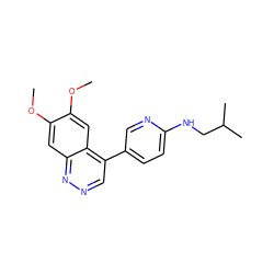 COc1cc2nncc(-c3ccc(NCC(C)C)nc3)c2cc1OC ZINC000073295695