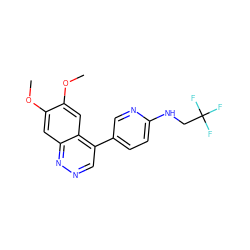 COc1cc2nncc(-c3ccc(NCC(F)(F)F)nc3)c2cc1OC ZINC000073316745