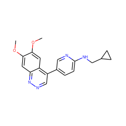 COc1cc2nncc(-c3ccc(NCC4CC4)nc3)c2cc1OC ZINC000073310896