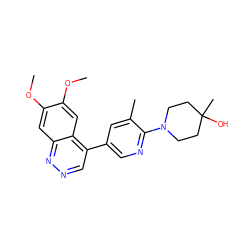 COc1cc2nncc(-c3cnc(N4CCC(C)(O)CC4)c(C)c3)c2cc1OC ZINC000043203422