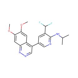 COc1cc2nncc(-c3cnc(NC(C)C)c(C(F)F)c3)c2cc1OC ZINC000073312173