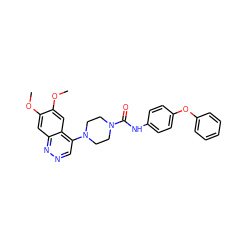 COc1cc2nncc(N3CCN(C(=O)Nc4ccc(Oc5ccccc5)cc4)CC3)c2cc1OC ZINC000013528866