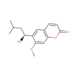 COc1cc2oc(=O)ccc2cc1[C@@H](O)CC(C)C ZINC000032236516