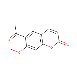 COc1cc2oc(=O)ccc2cc1C(C)=O ZINC000000384856