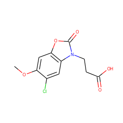 COc1cc2oc(=O)n(CCC(=O)O)c2cc1Cl ZINC001772639765