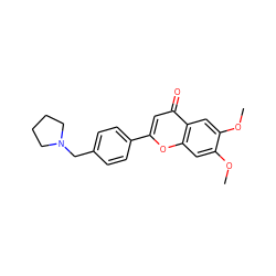 COc1cc2oc(-c3ccc(CN4CCCC4)cc3)cc(=O)c2cc1OC ZINC000299834320