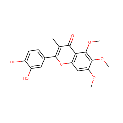 COc1cc2oc(-c3ccc(O)c(O)c3)c(C)c(=O)c2c(OC)c1OC ZINC000013822653