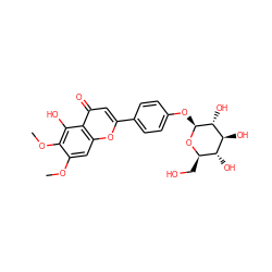 COc1cc2oc(-c3ccc(O[C@@H]4O[C@H](CO)[C@@H](O)[C@H](O)[C@H]4O)cc3)cc(=O)c2c(O)c1OC ZINC000031459932