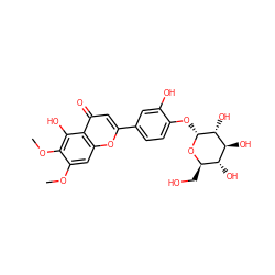 COc1cc2oc(-c3ccc(O[C@H]4O[C@H](CO)[C@@H](O)[C@H](O)[C@H]4O)c(O)c3)cc(=O)c2c(O)c1OC ZINC000040413655