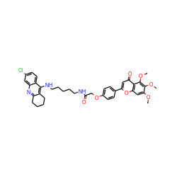 COc1cc2oc(-c3ccc(OCC(=O)NCCCCCNc4c5c(nc6cc(Cl)ccc46)CCCC5)cc3)cc(=O)c2c(OC)c1OC ZINC000299862326