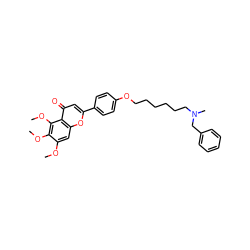 COc1cc2oc(-c3ccc(OCCCCCCN(C)Cc4ccccc4)cc3)cc(=O)c2c(OC)c1OC ZINC000473112460