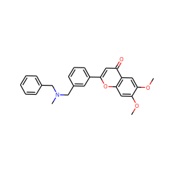 COc1cc2oc(-c3cccc(CN(C)Cc4ccccc4)c3)cc(=O)c2cc1OC ZINC000028710707