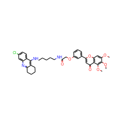 COc1cc2oc(-c3cccc(OCC(=O)NCCCCCNc4c5c(nc6cc(Cl)ccc46)CCCC5)c3)cc(=O)c2c(OC)c1OC ZINC000299867056