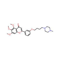 COc1cc2oc(-c3cccc(OCCCCN4CCN(C)CC4)c3)cc(=O)c2c(OC)c1OC ZINC000473115909