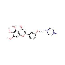 COc1cc2oc(-c3cccc(OCCN4CCN(C)CC4)c3)cc(=O)c2c(OC)c1OC ZINC000473115515