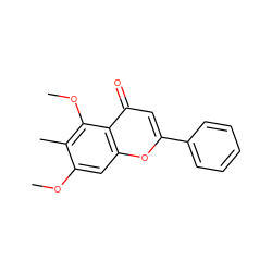 COc1cc2oc(-c3ccccc3)cc(=O)c2c(OC)c1C ZINC000013334957