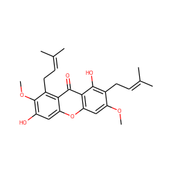 COc1cc2oc3cc(O)c(OC)c(CC=C(C)C)c3c(=O)c2c(O)c1CC=C(C)C ZINC000003925289