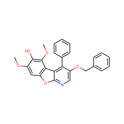 COc1cc2oc3ncc(OCc4ccccc4)c(-c4ccccc4)c3c2c(OC)c1O ZINC000169320918