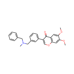 COc1cc2occ(-c3cccc(CN(C)Cc4ccccc4)c3)c(=O)c2cc1OC ZINC000028710704