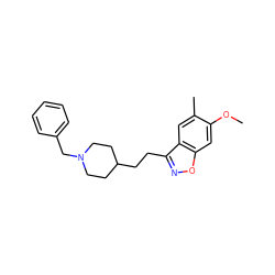 COc1cc2onc(CCC3CCN(Cc4ccccc4)CC3)c2cc1C ZINC000028459948