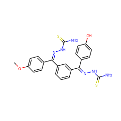 COc1ccc(/C(=N/NC(N)=S)c2cccc(/C(=N/NC(N)=S)c3ccc(O)cc3)c2)cc1 ZINC000145556472