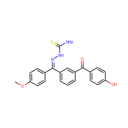 COc1ccc(/C(=N/NC(N)=S)c2cccc(C(=O)c3ccc(O)cc3)c2)cc1 ZINC000145675355