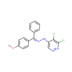 COc1ccc(/C(=N/Nc2cnnc(Cl)c2Cl)c2ccccc2)cc1 ZINC000017352122