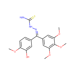 COc1ccc(/C(=N\NC(N)=S)c2cc(OC)c(OC)c(OC)c2)cc1O ZINC000064513048