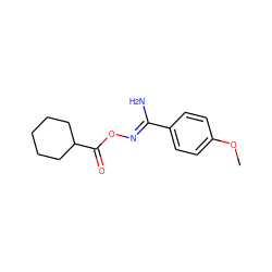 COc1ccc(/C(N)=N/OC(=O)C2CCCCC2)cc1 ZINC000004576842