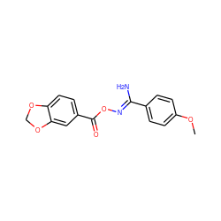 COc1ccc(/C(N)=N/OC(=O)c2ccc3c(c2)OCO3)cc1 ZINC000004349978