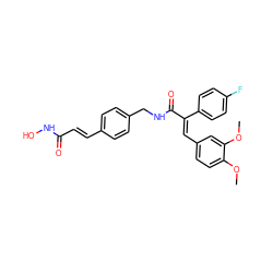 COc1ccc(/C=C(/C(=O)NCc2ccc(/C=C/C(=O)NO)cc2)c2ccc(F)cc2)cc1OC ZINC000059260685