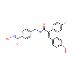 COc1ccc(/C=C(/C(=O)NCc2ccc(C(=O)NO)cc2)c2ccc(F)cc2)cc1 ZINC000059264801